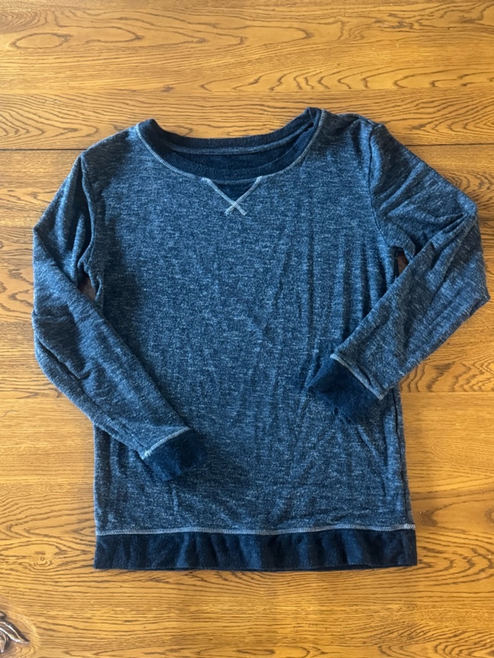 Lounge Top Crewneck Long Sleeve Heathered Charcoal Gray Small - Picture 10 of 10